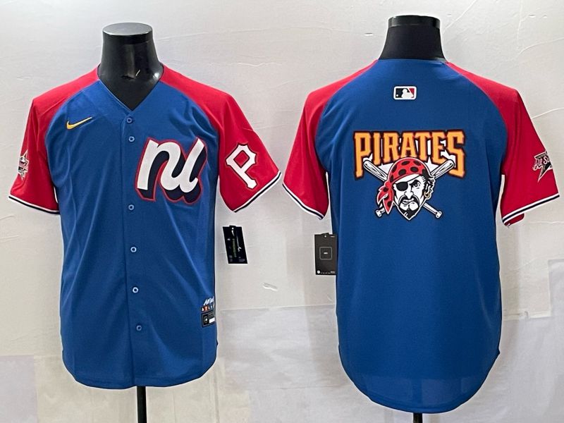 Men Pittsburgh Pirates Blank Blue All star 2025 Nike MLB Jersey style 04